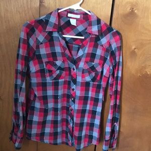 Plaid button down.